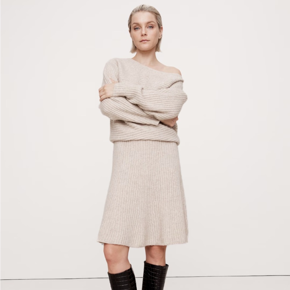 Banana Republic Dolman Ribbed Mini Sweater Dress